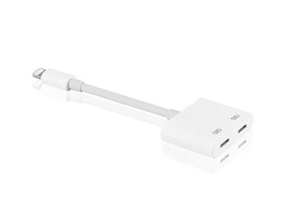 Dock-l ,  Lightning to Double Lightning Headphone Audio + Charge Splitter for iOS 11